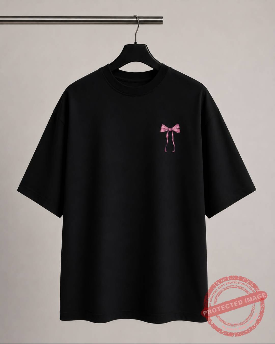 Pink Satin Bow / Oversized T Shirt - Image 2